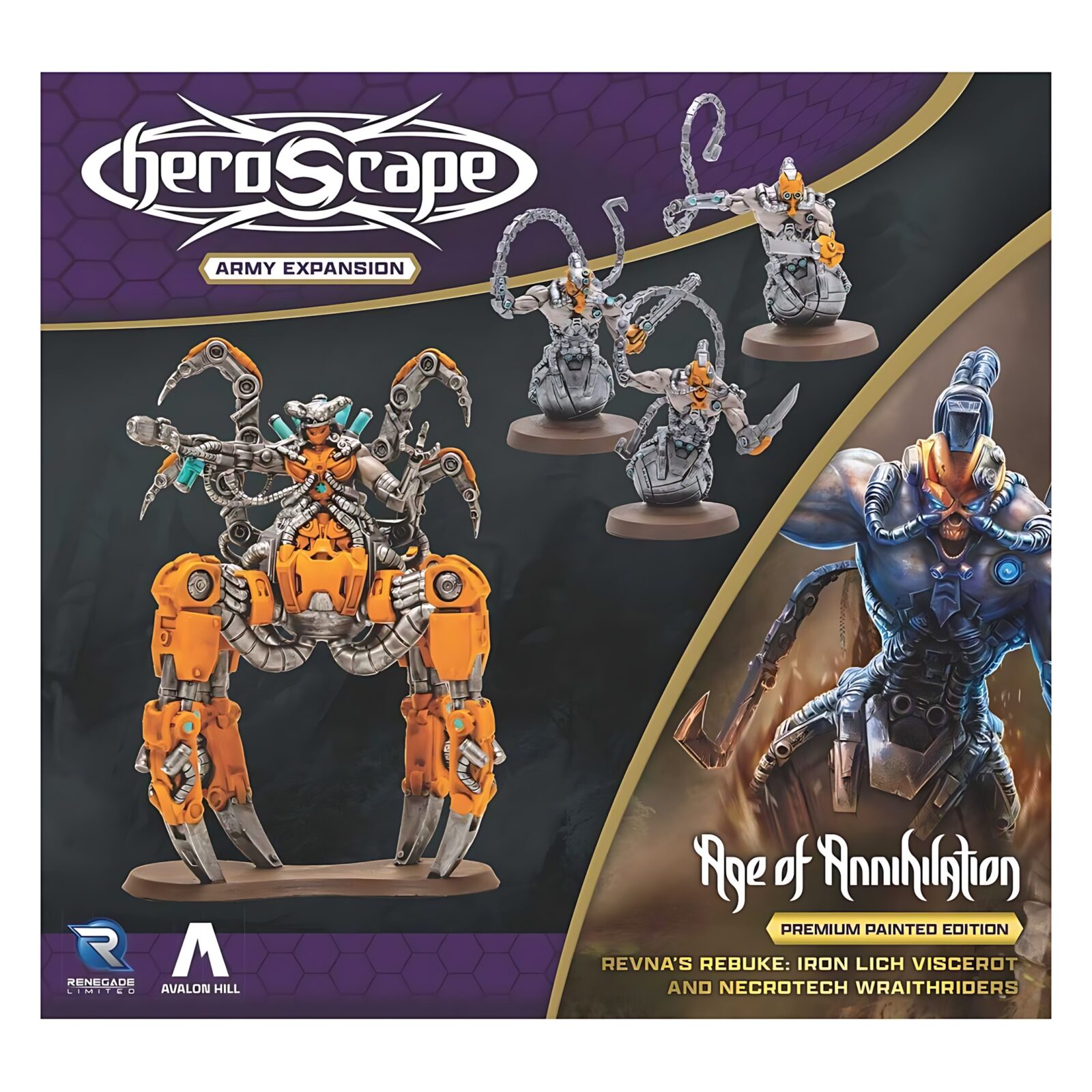 Heroscape: Revna’s Rebuke – Iron Lich Viscerot and Necrotech Wraithriders Army Expansion Premium Painted Edition 3