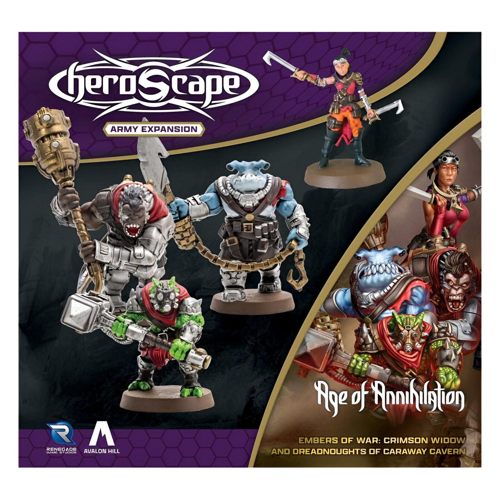 Heroscape Crimson Widow and Dreadnoughts of Caraway Cavern Army Expansion 3