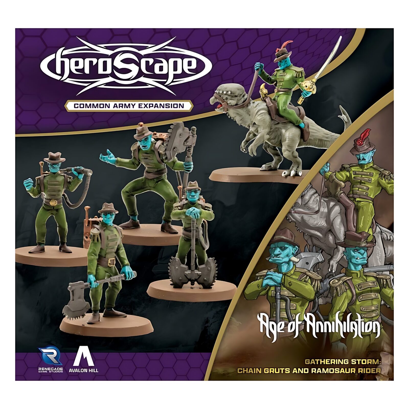 Heroscape: Chain Gruts and Ramosaur Rider Army Expansion 3