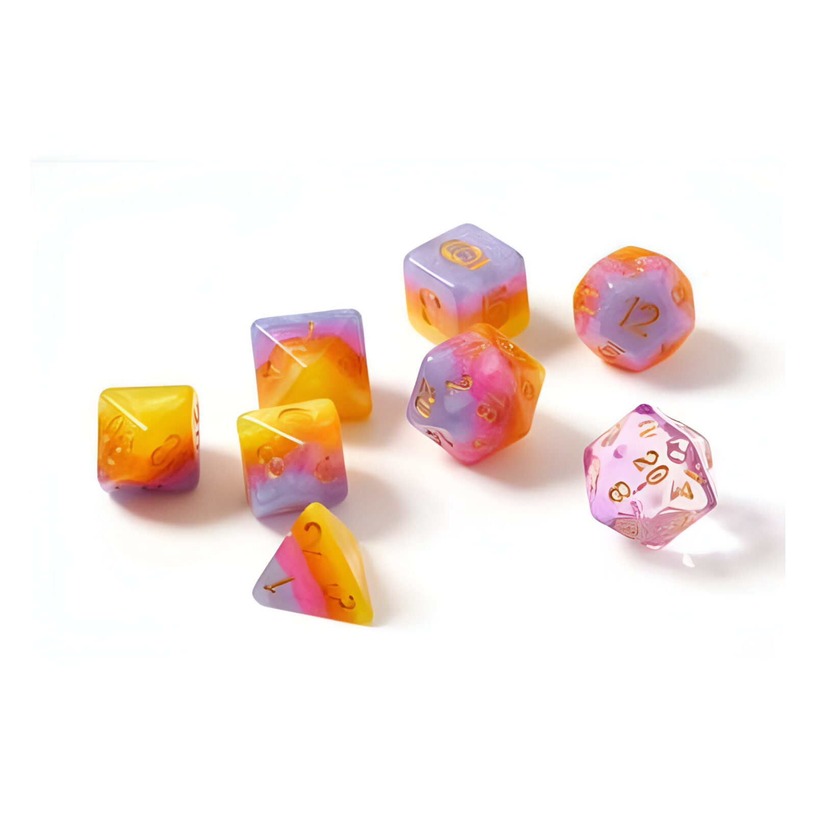 Polyhedral Dice: Tahitian Sunset