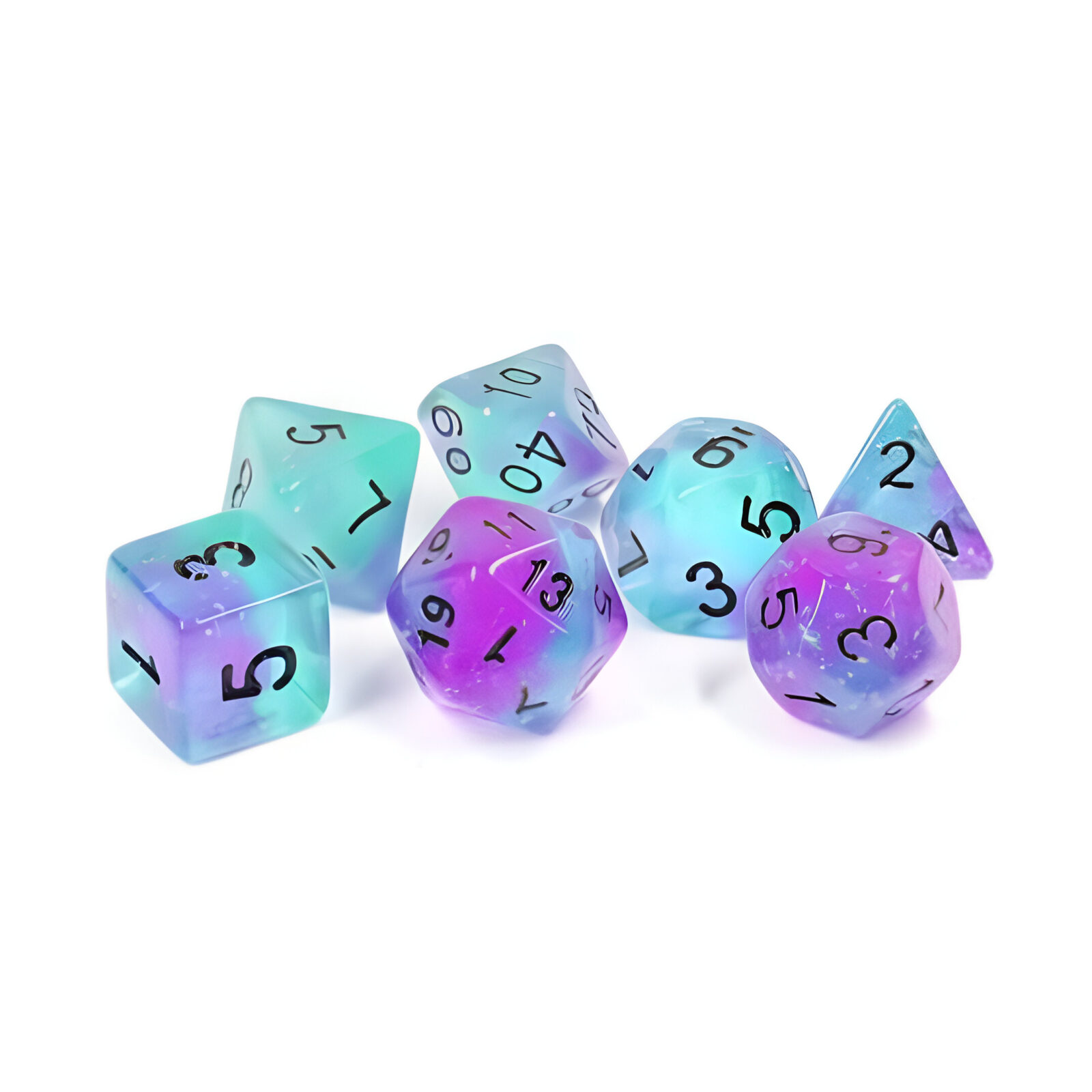 Sirius Dice: Peacock Glowworm Polyhedral Dice Set