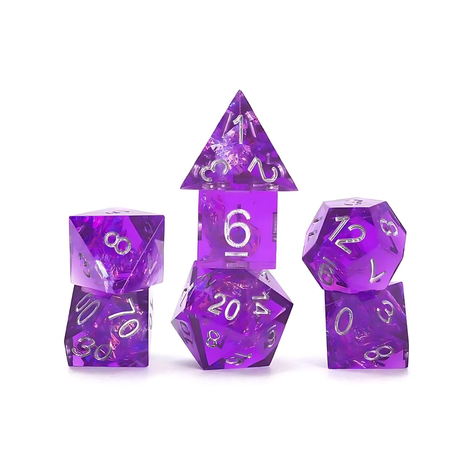 Sirius Dice: Sharp Purple Fairy 7-Piece Polyhedral Dice Set