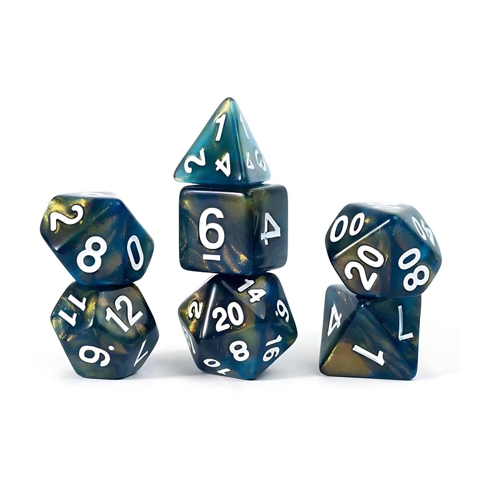 Sirius Dice: Treasures Unearthed 7-Piece Polyhedral – Onyx Sirius Dice: Treasures Unearthed 7-Piece Polyhedral – Onyx