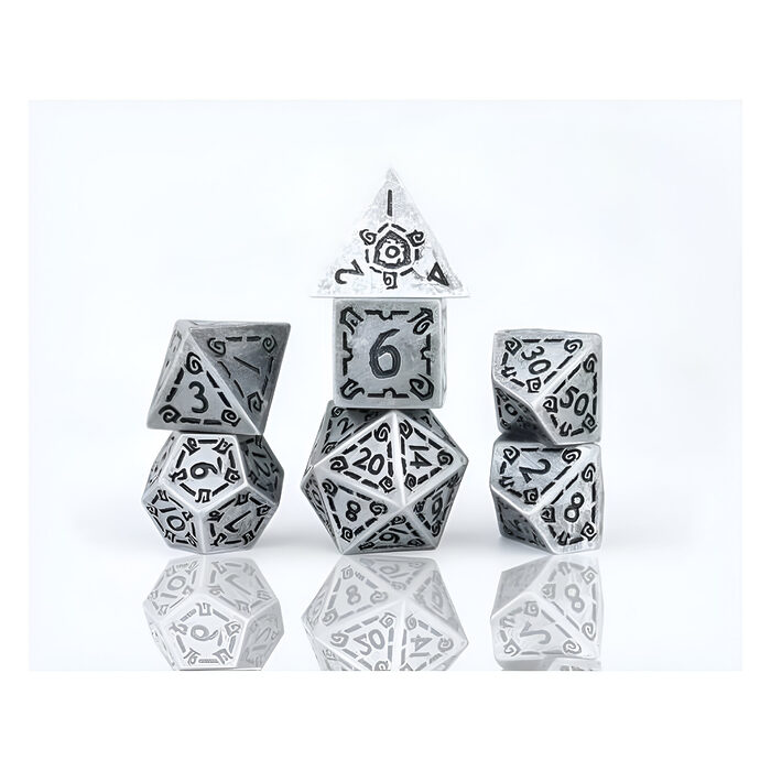 Sirius Dice: Illusory Metal Silver Poly Set