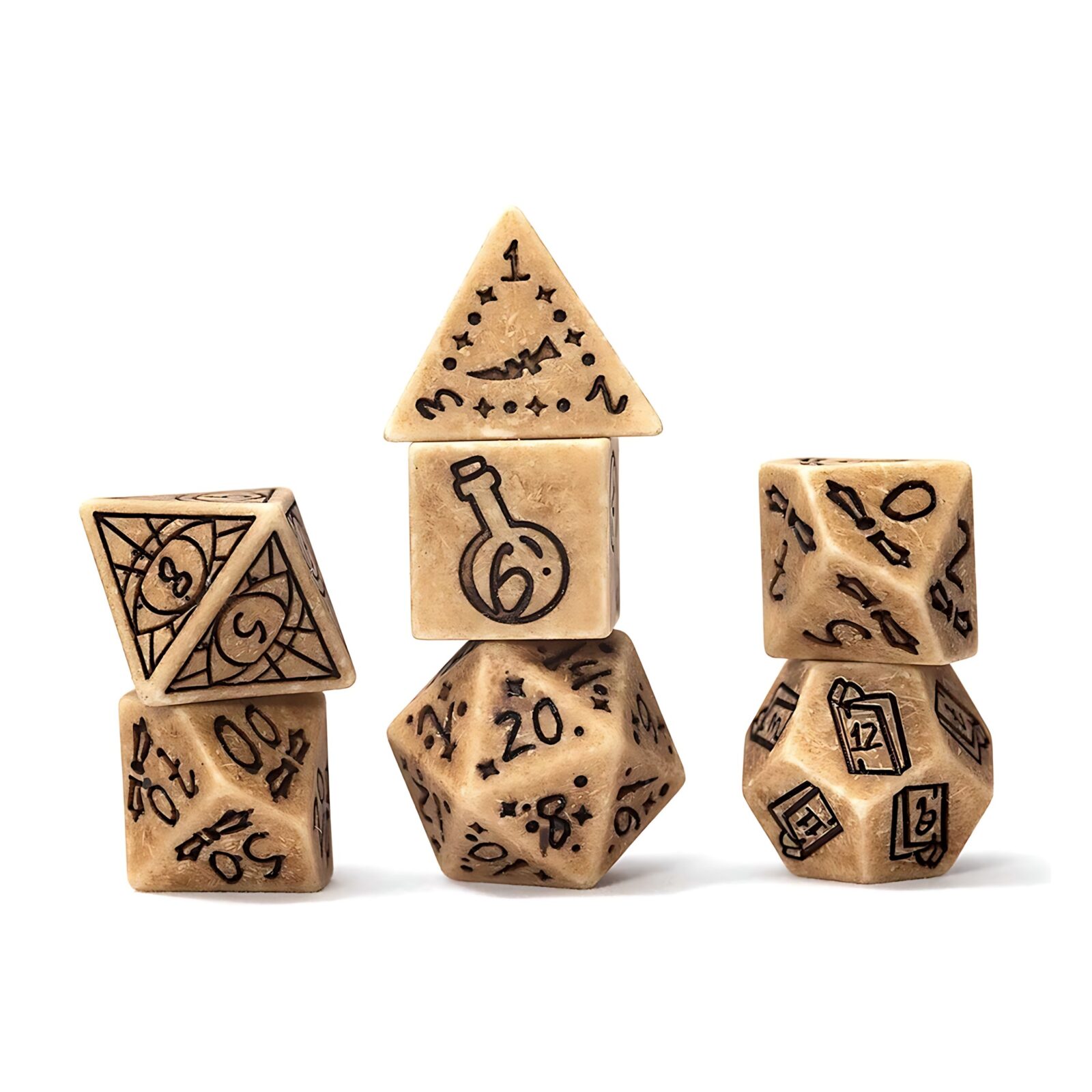 Sirius Dice: Illusory Stone – Sandstone 7-Piece Polyhedral Dice Set 3 Sirius Dice: Illusory Stone – Sandstone 7-Piece Polyhedral Dice Set 3