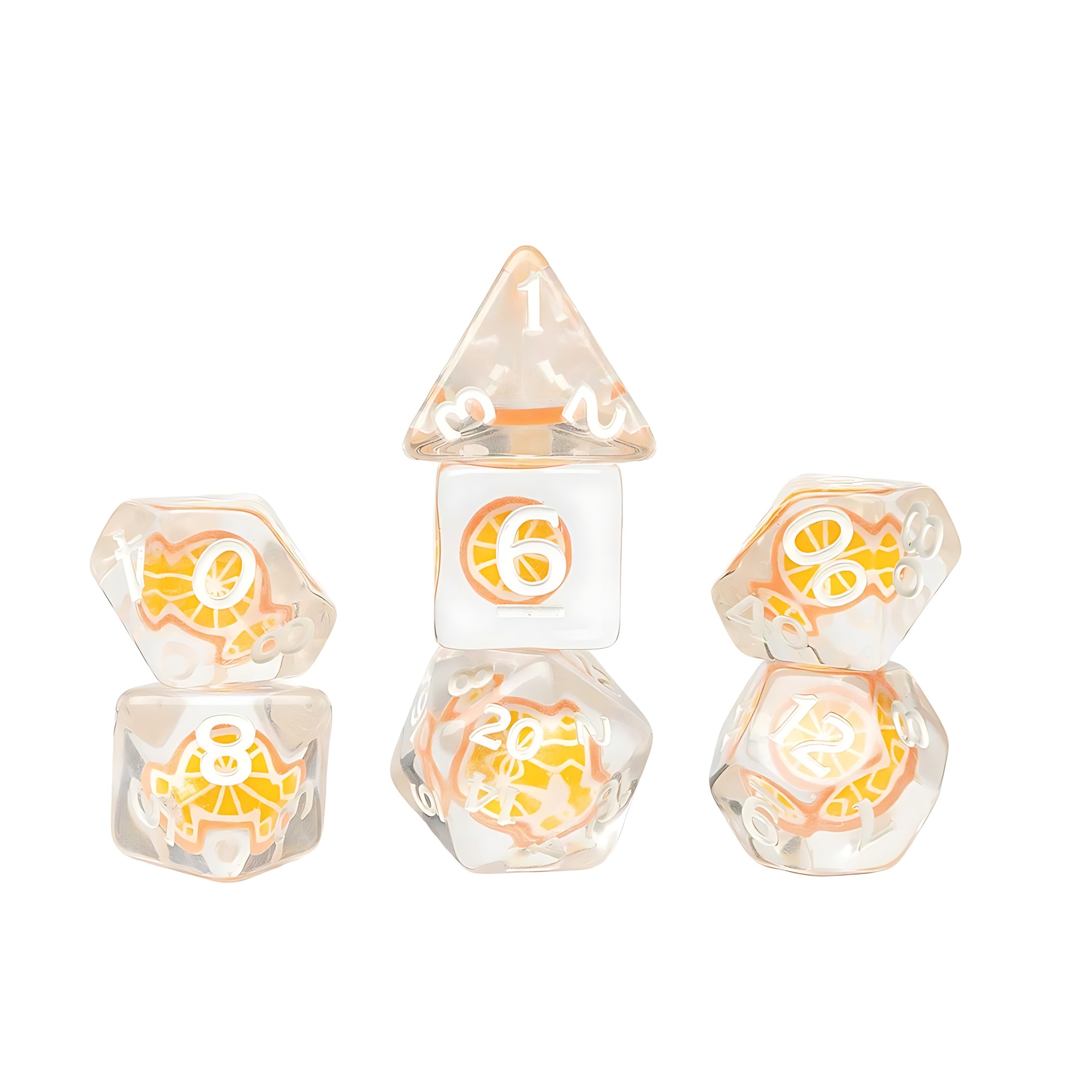 Sirius Dice: Fruit Slice Dice Set – Orange 3 Sirius Dice: Fruit Slice Dice Set – Orange 3
