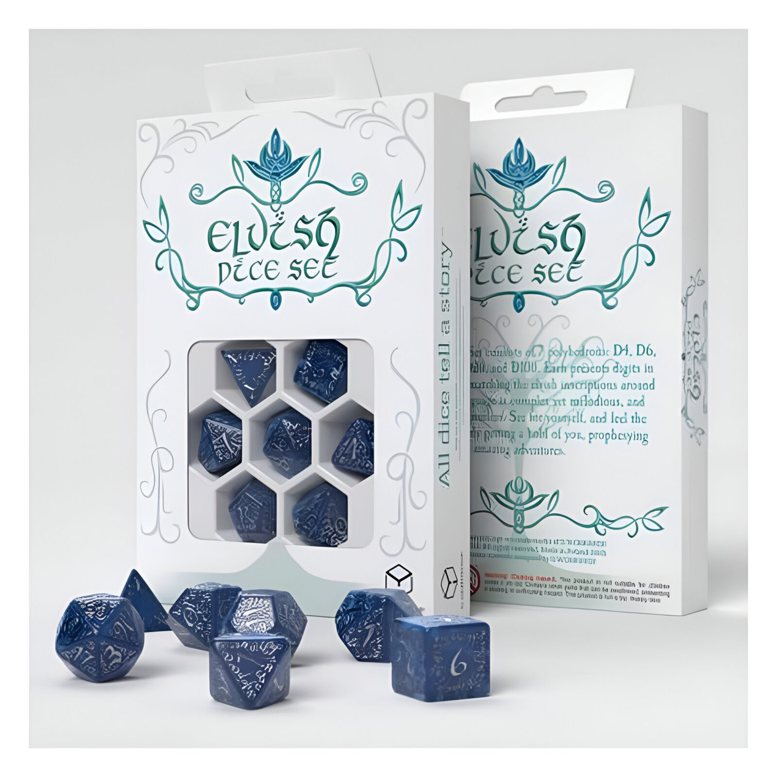 Q-Workshop Elvish Cobalt & Silver Dice Set