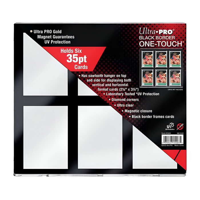 35PT 6-Card Black Border UV ONE-TOUCH Magnetic Holder