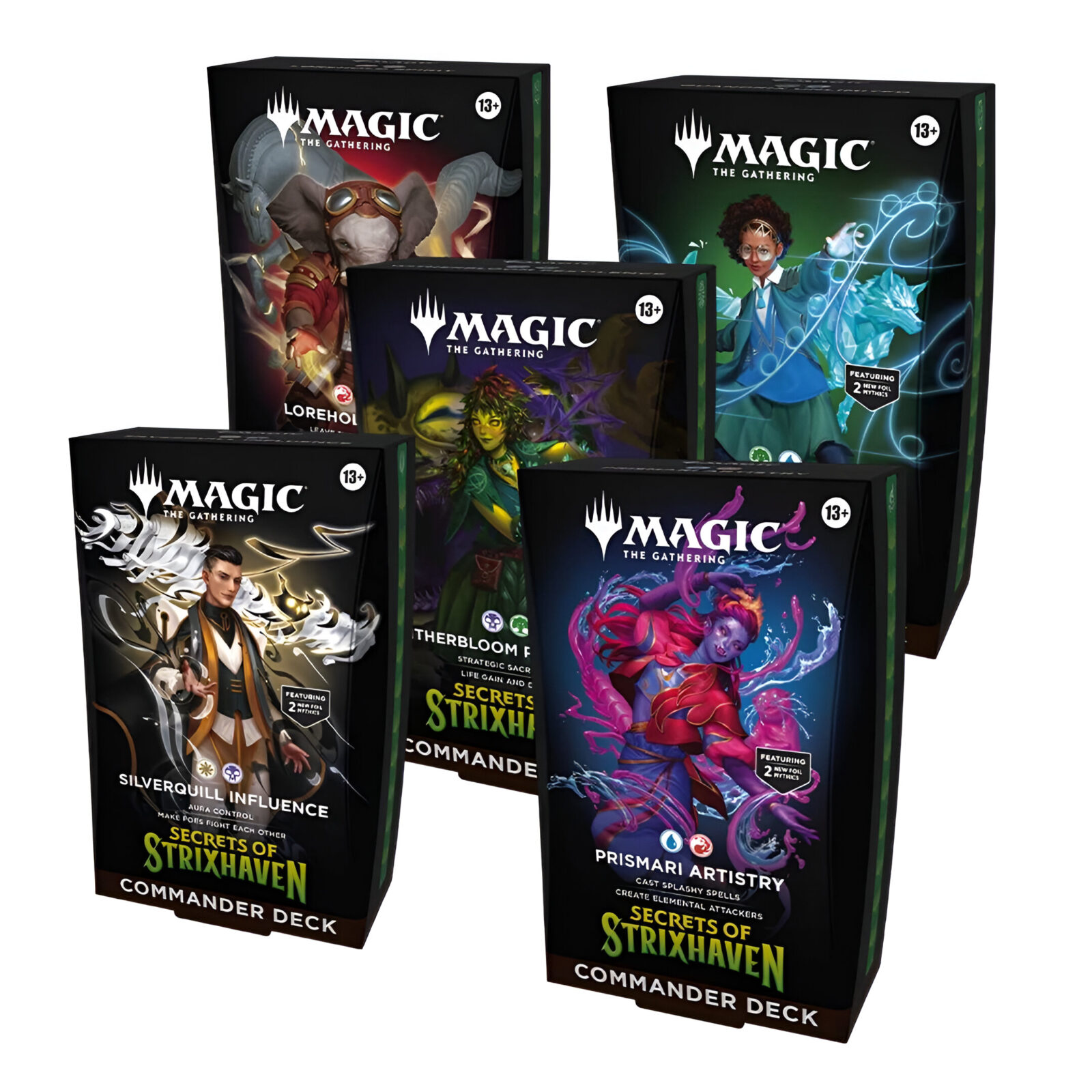 Magic: The Gathering: Secrets of Strixhaven Commander Deck (5 Packs) Magic: The Gathering: Secrets of Strixhaven Commander Deck (5 Packs)