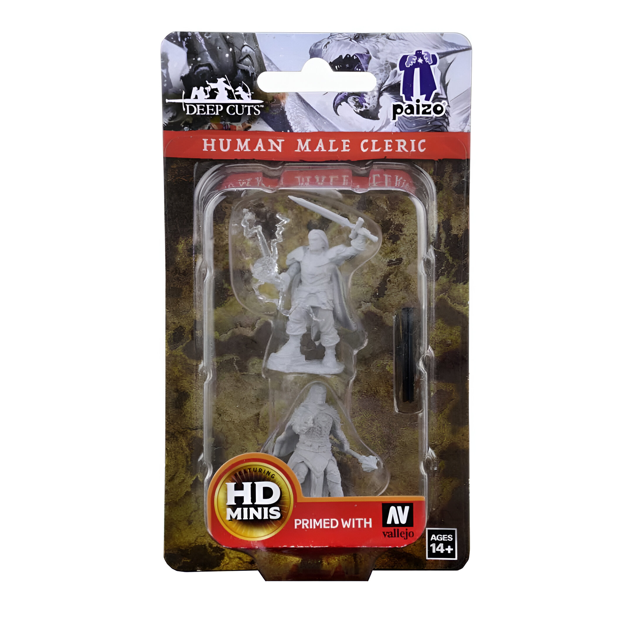 Pathfinder Deep Cuts Unpainted Miniatures: Human Male Cleric 3 Pathfinder Deep Cuts Unpainted Miniatures: Human Male Cleric 3