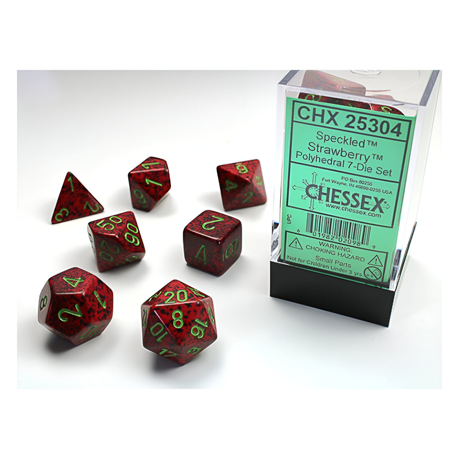 Chessex – Speckled Polyhedral 7 Dice Set – Strawberry