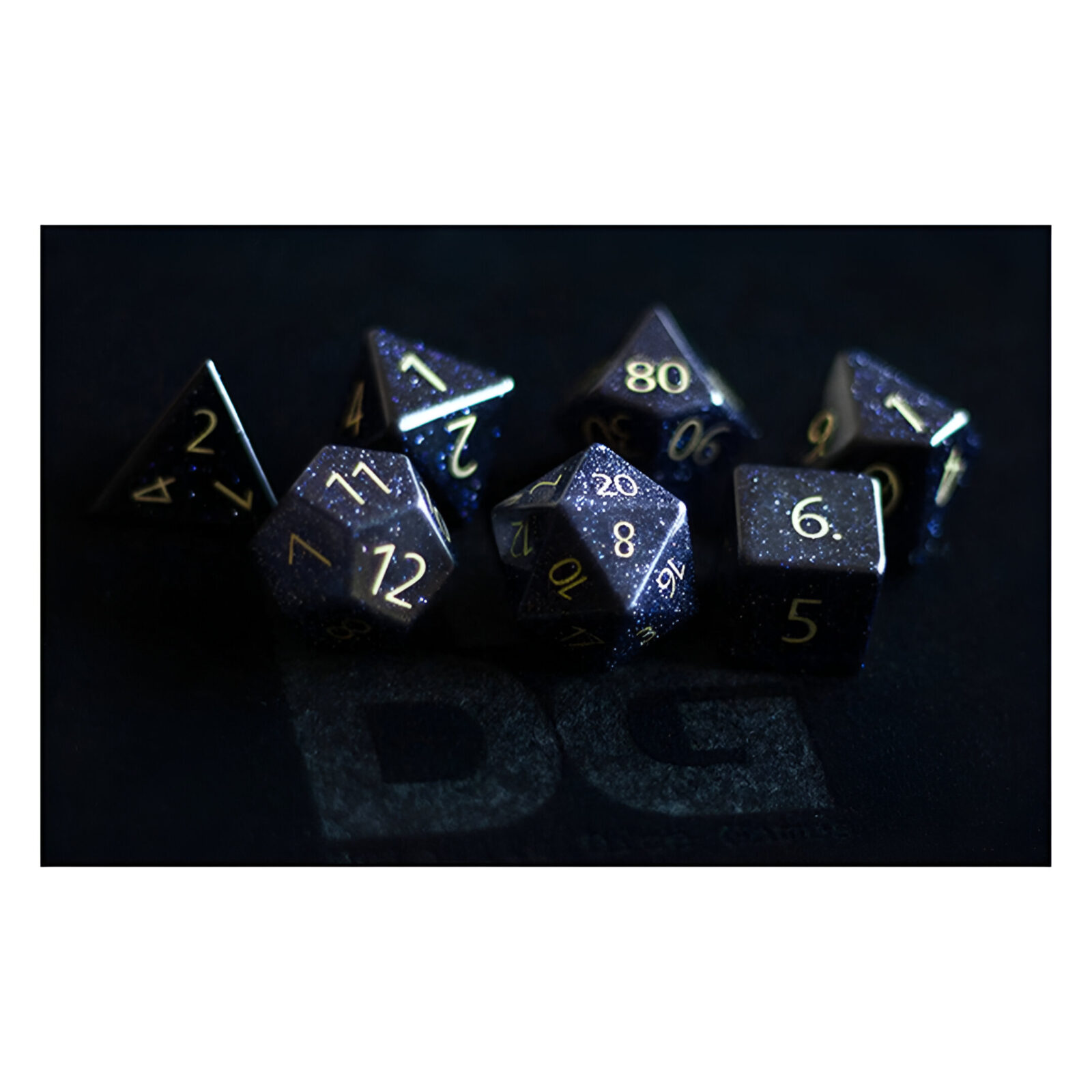 Fanroll – 16mm Stone Poly Dice Set: Blue Sandstone