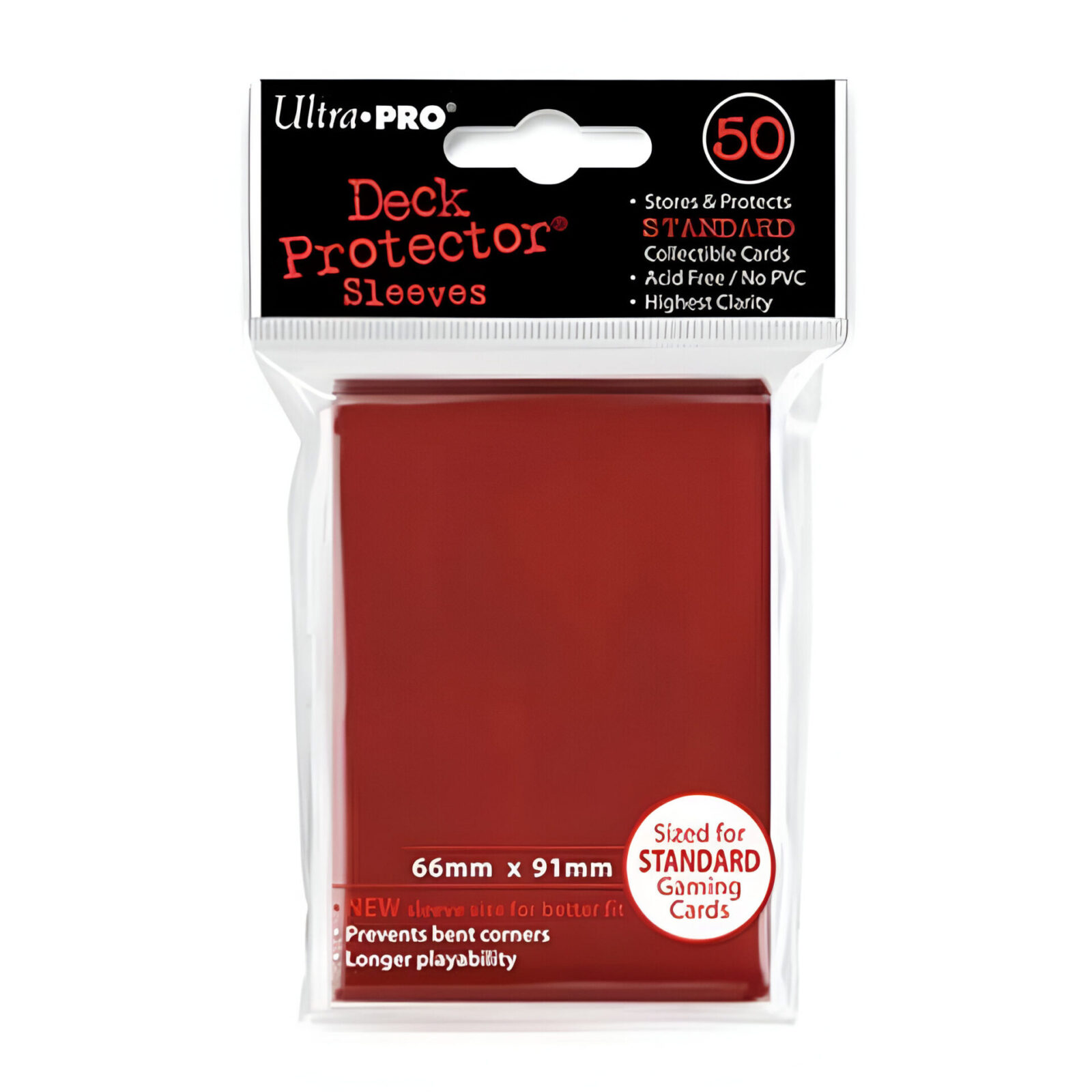 Ultra Pro – Standard Card Sleeves 50pk – Red (12 Packs CDU)