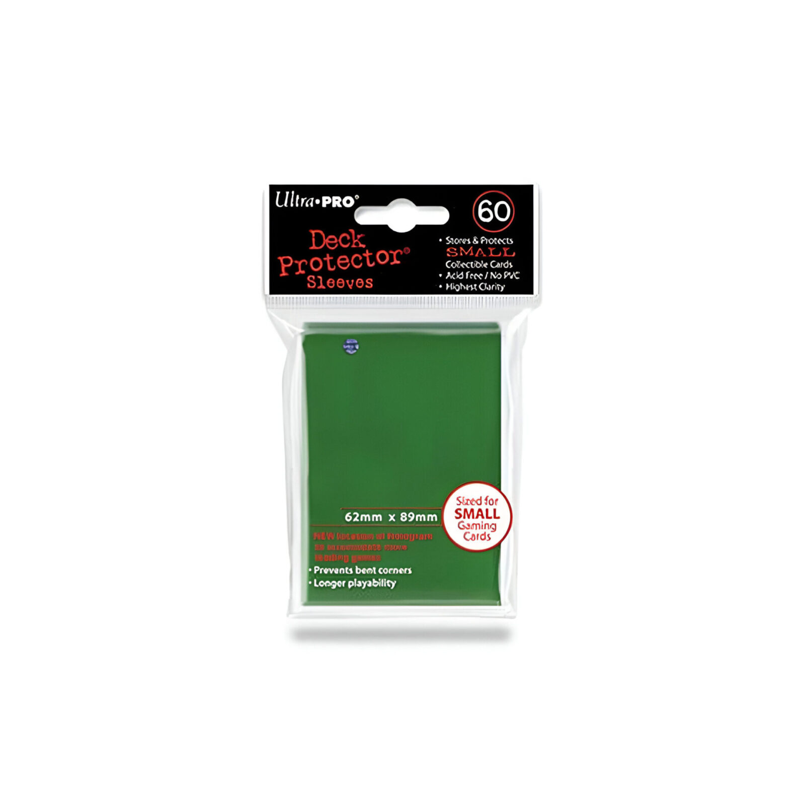 Ultra Pro – Small Card Sleeves 60pk – Green (10 Packs CDU)