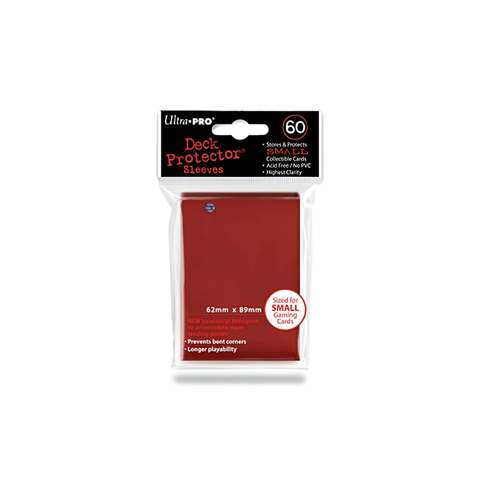 Ultra Pro – Small Card Sleeves 60pk – Red (10 Count CDU)