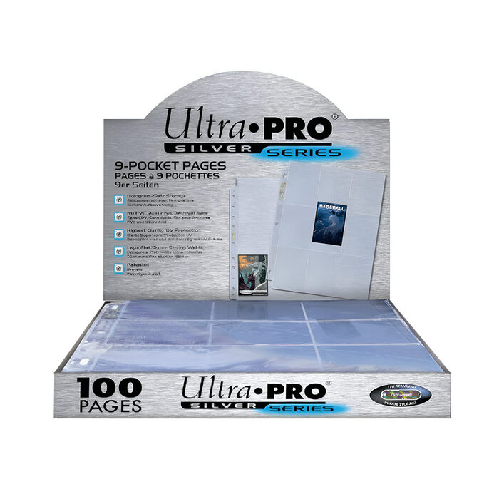 Ultra Pro – 9 Pocket Trading Card Pages – Silver Series 100 Pages