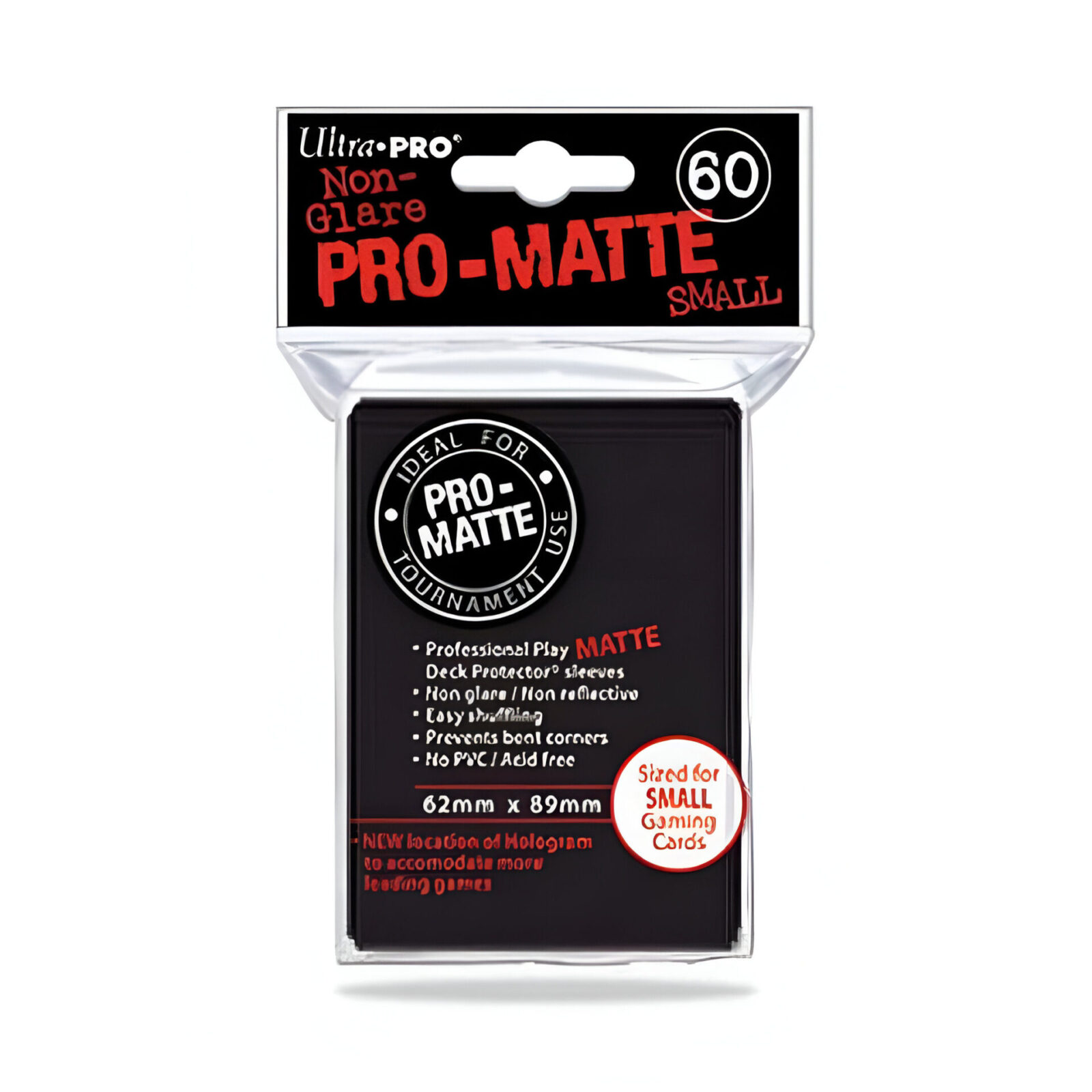 Ultra Pro – Small Pro Matte Card Sleeves 60pk – Black (10 Count CDU)