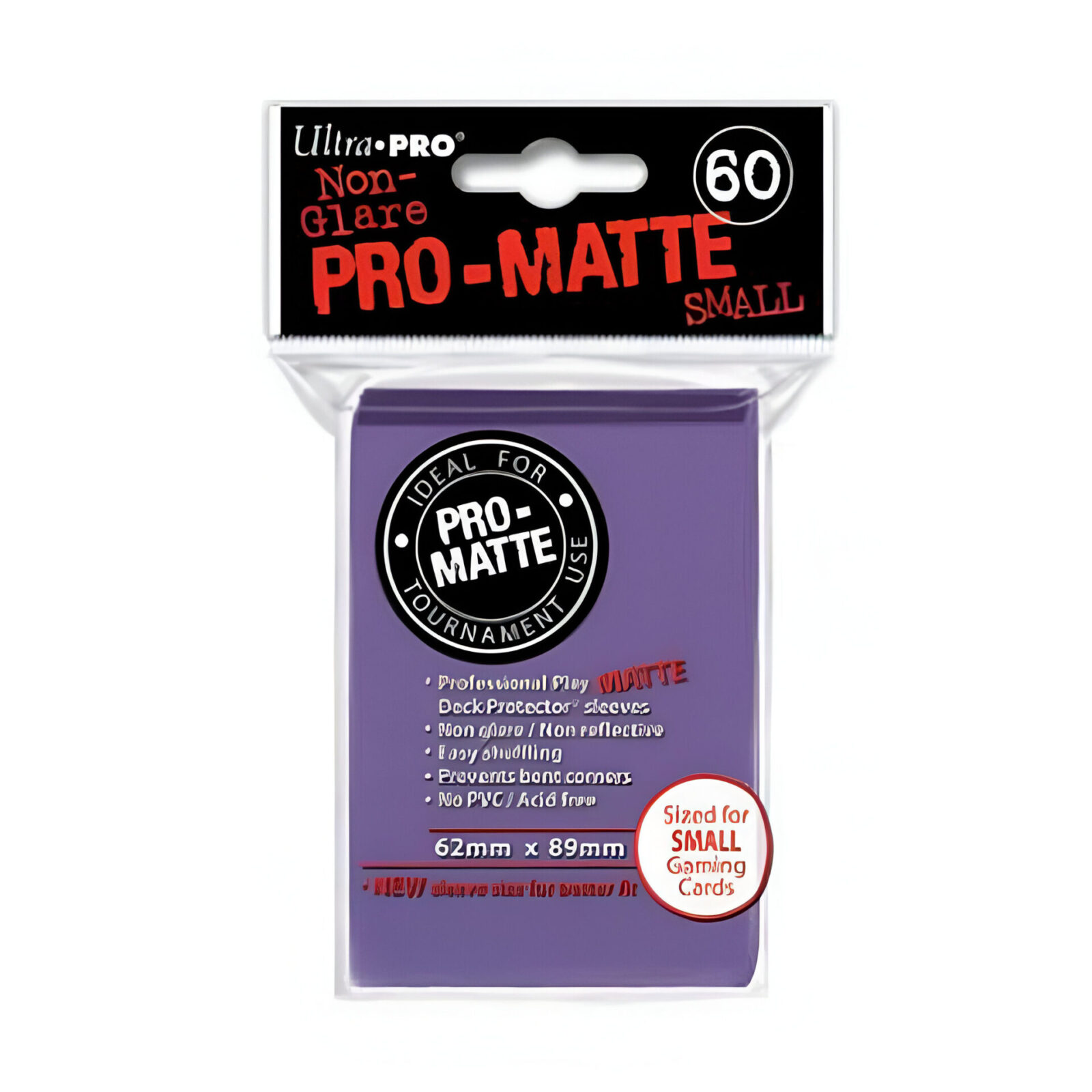 Ultra Pro – Small Pro Matte Card Sleeves 60pk – Purple (10 Packs CDU)