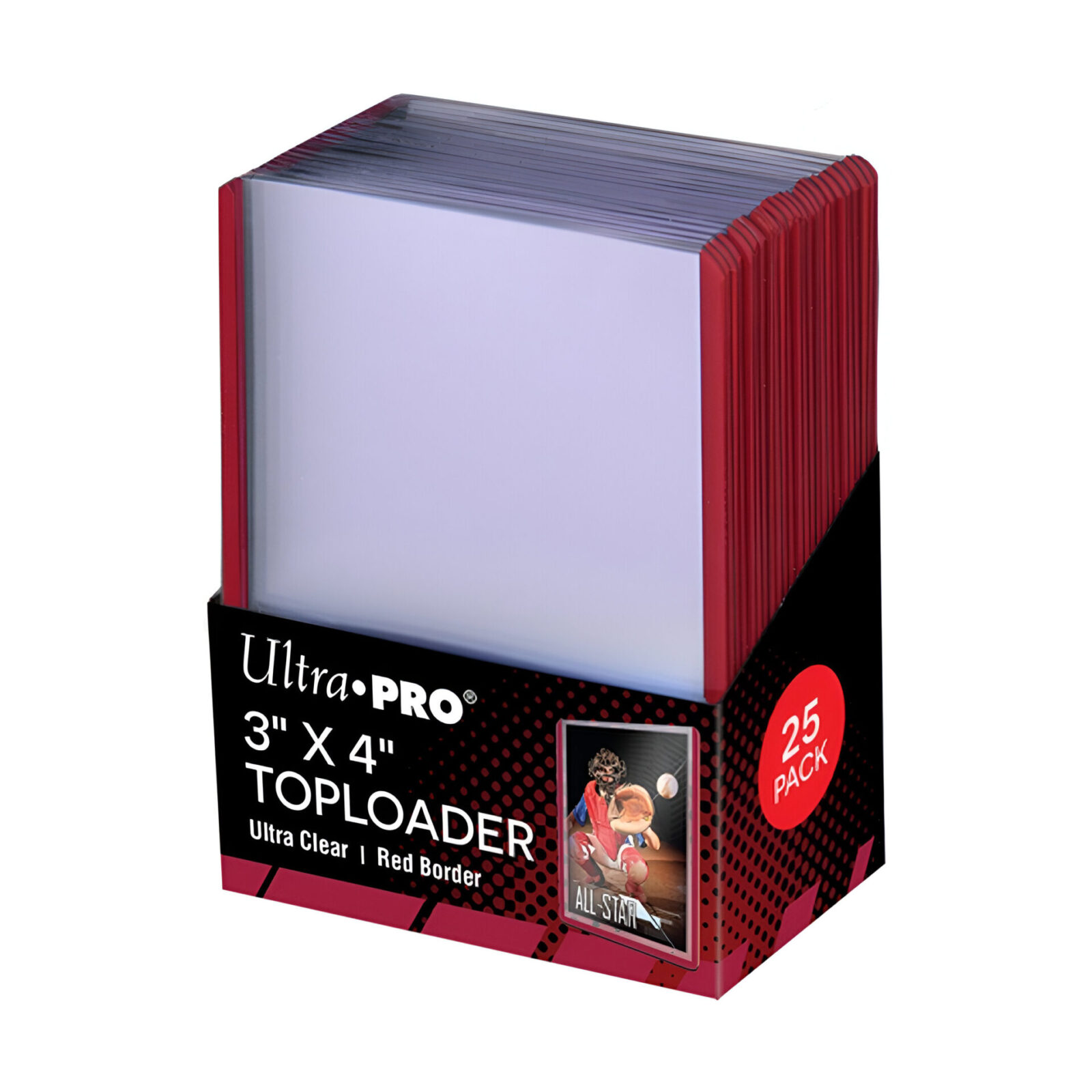 Ultra Pro – 3 x 4 Inch Toploaders Red Border 25 Pack