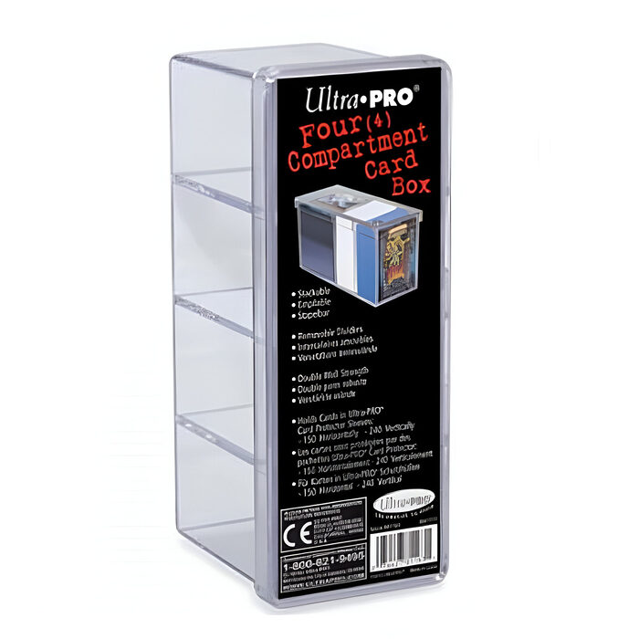 Ultra Pro – 4 Compartment Card Storage Box Clear