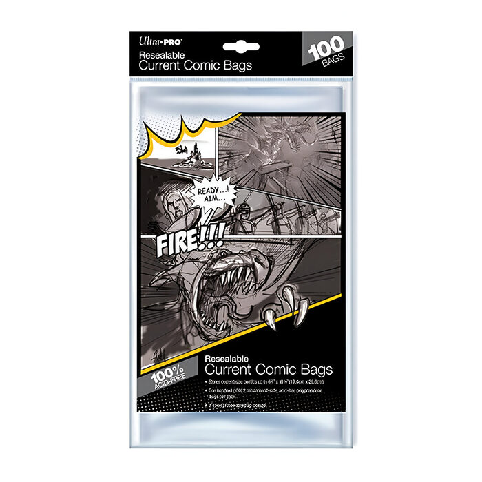 Ultra Pro – Comic Bags – Current Size Re-Sealable 100 Bags