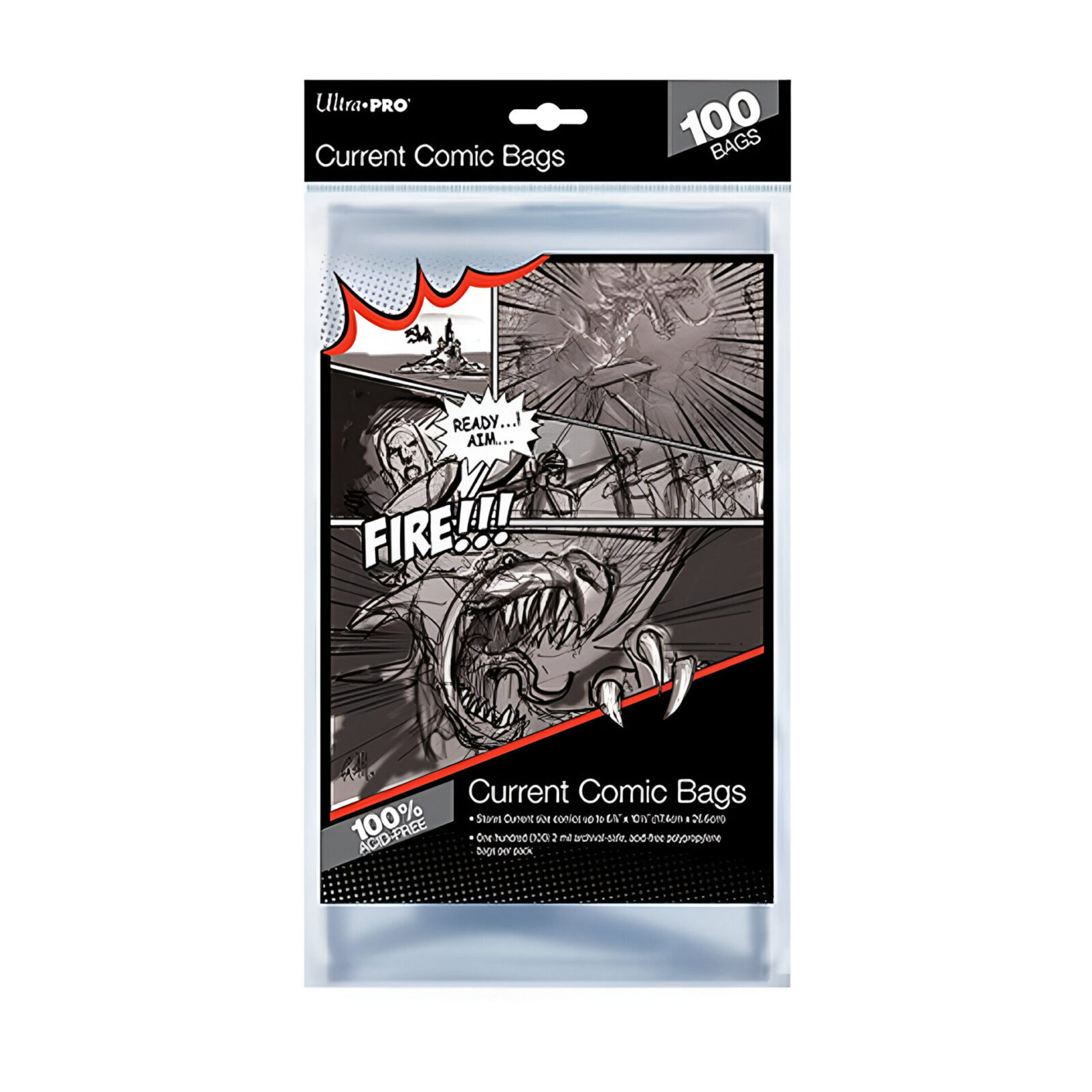 Ultra Pro – Comic Bags – Silver Size 7-1/4 Inch x 10-1/2 Inch 100 Bags