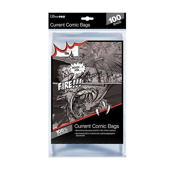 Ultra Pro – Comic Bags – Silver Size 7-1/4 Inch x 10-1/2 Inch 100 Bags