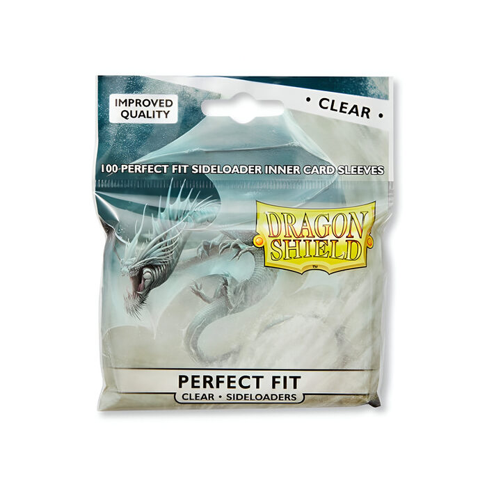 Dragon Shield – Perfect Fit Sideloaders Standard Size Sleeves 100pk – Clear (15 Packs)