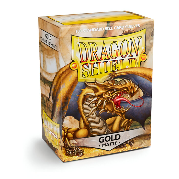 Dragon Shield – Matte Standard Size Sleeves 100pk – Gold (10 Packs)