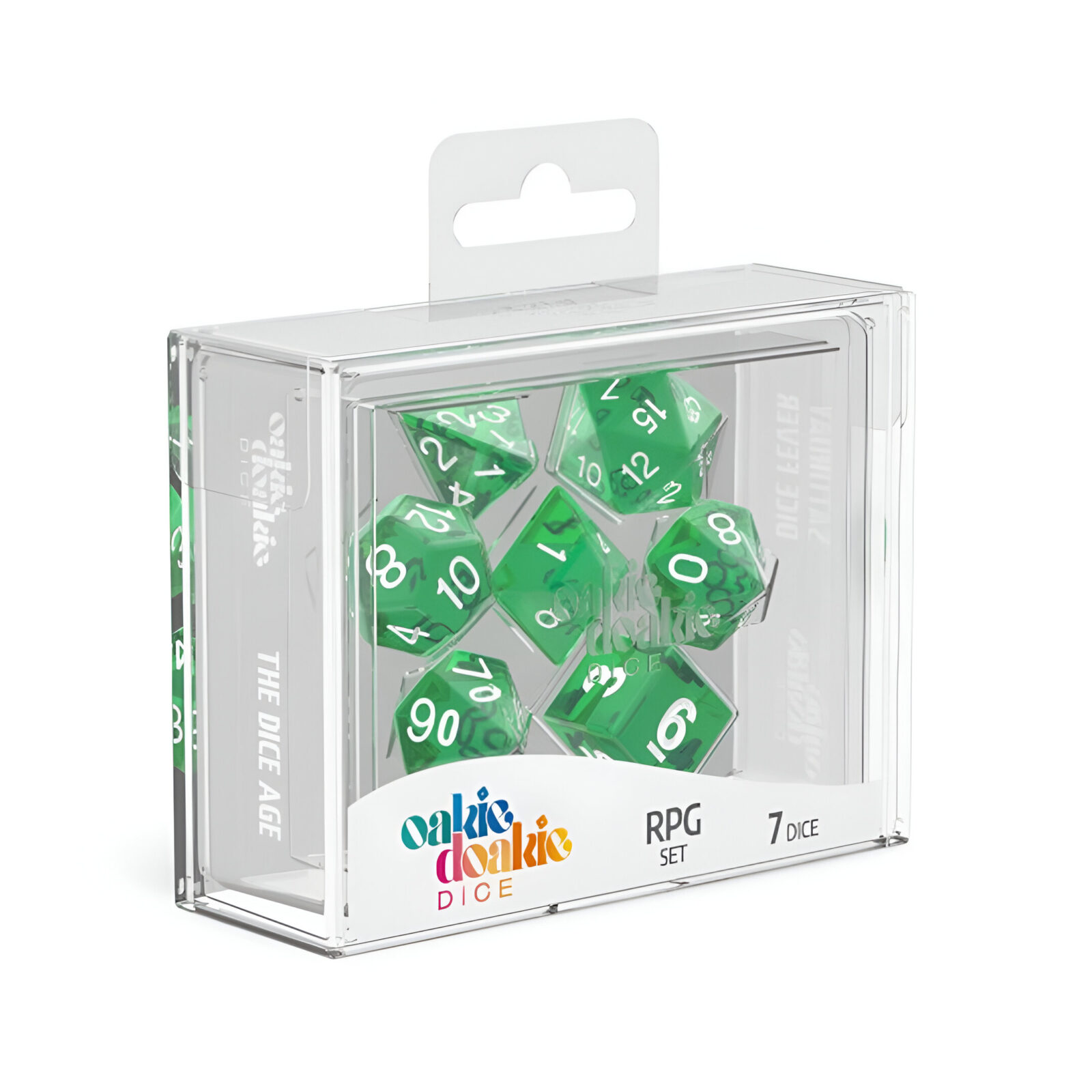 Oakie Doakie Dice – RPG Set 7 Pack Translucent – Green