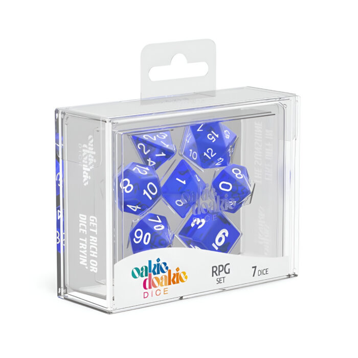 Oakie Doakie Dice – RPG Set 7 Pack Translucent – Blue