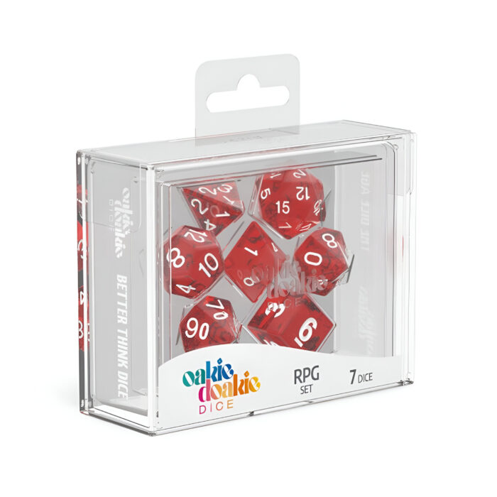 Oakie Doakie Dice – RPG Set 7 Pack Speckled – Red