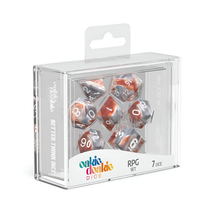 Oakie Doakie Dice – RPG Set 7 Pack Gemidice – Silver Rust