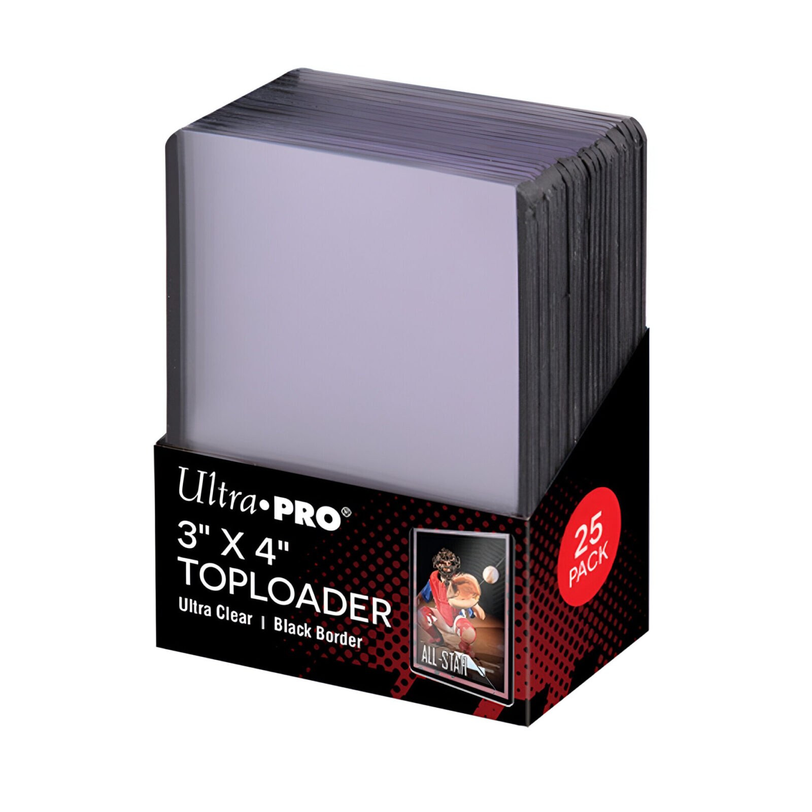 Ultra Pro – 3 x 4 Inch Black Border Toploader 25 Pack