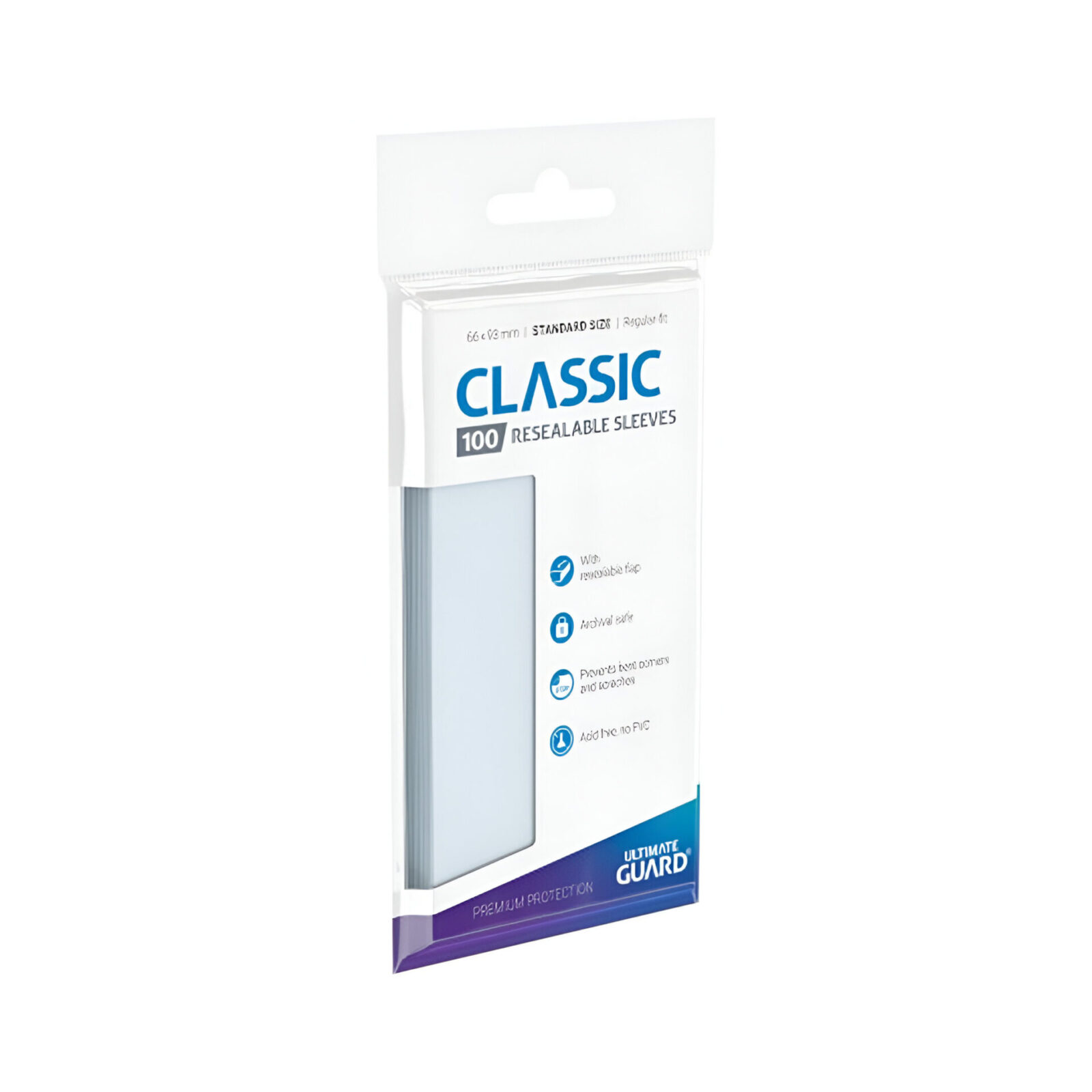 Ultimate Guard – Resealable Standard Size Classic Sleeves 100 Pack – Transparent (20 Count)