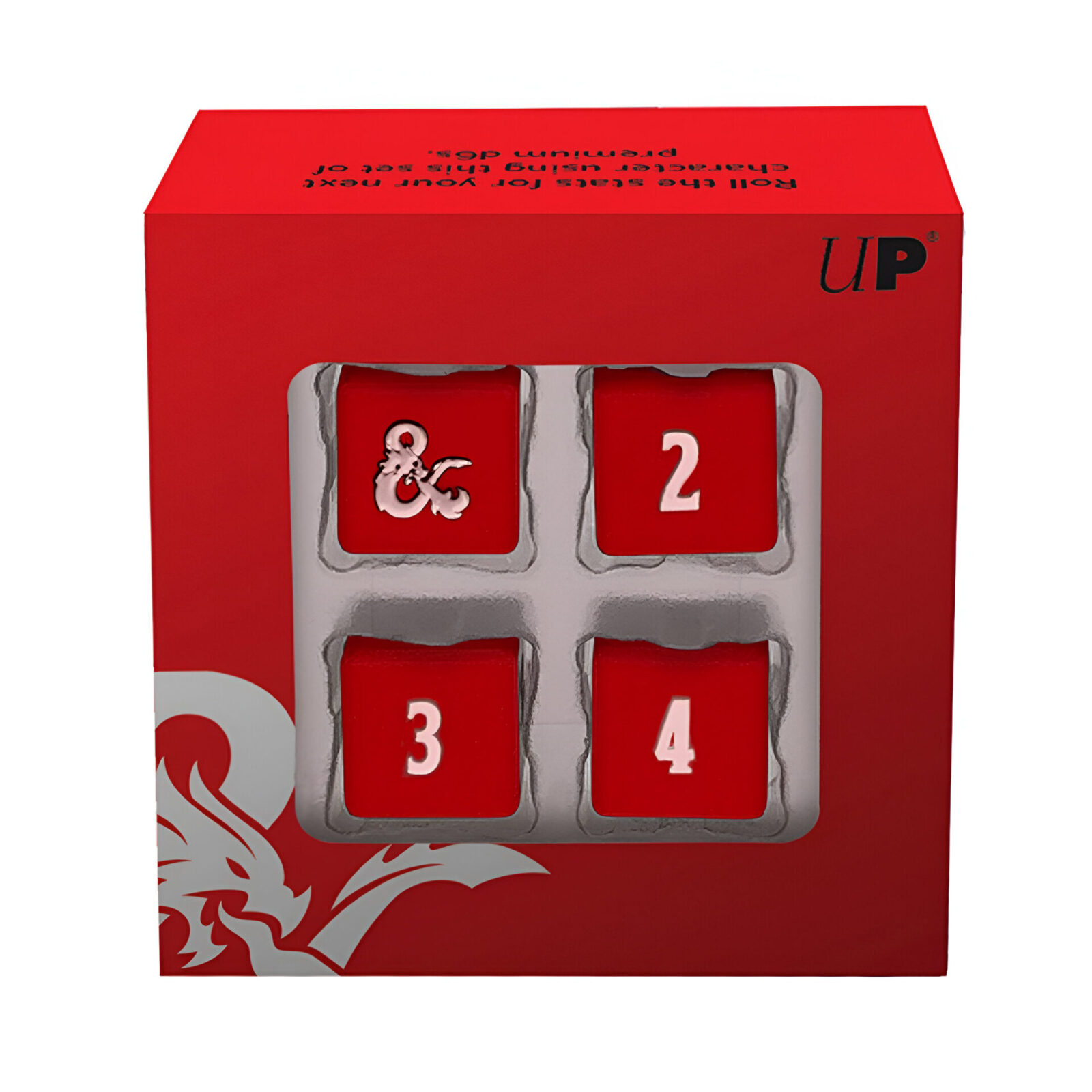 Ultra Pro – Dungeons & Dragons – Heavy Metal D6 Red and White Dice Set