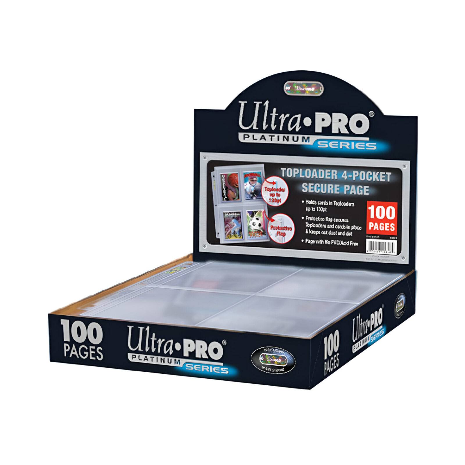 Ultra Pro – 4-Pocket Secure Platinum Page For Toploaders 100 Pages