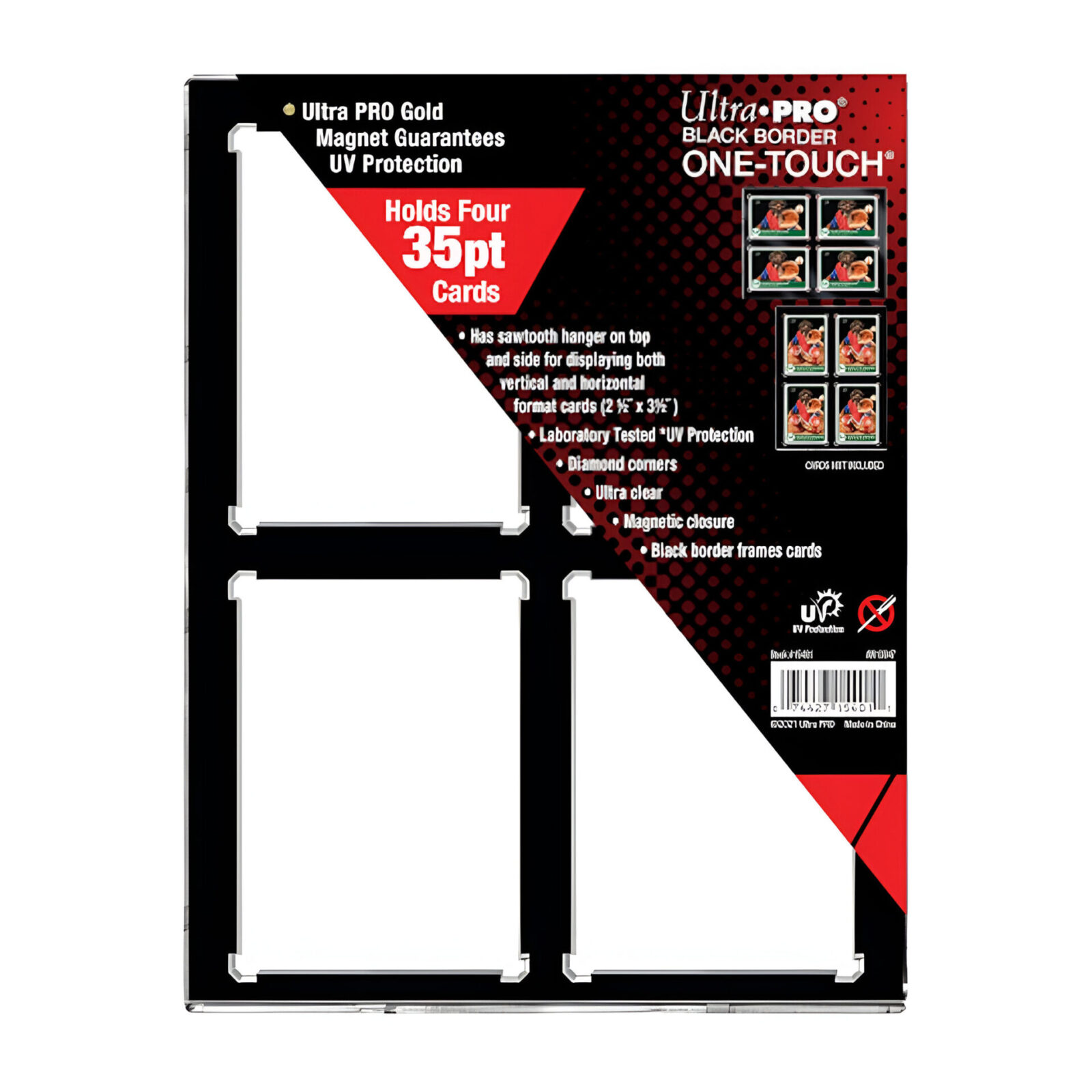 Ultra Pro – 35pt 4-Card Black Border UV ONE-TOUCH Magnetic Holder