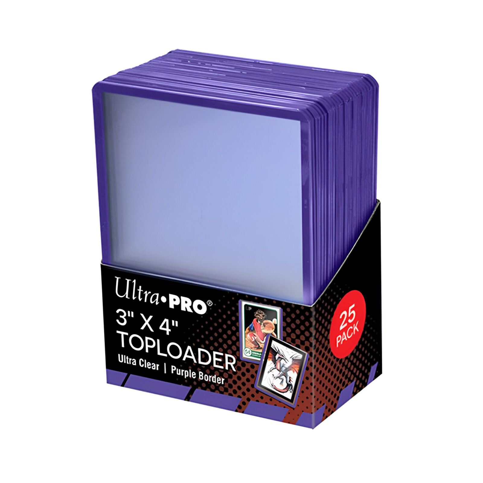 Ultra Pro – 3 x 4 Inch Purple Border Toploader 25 Pack