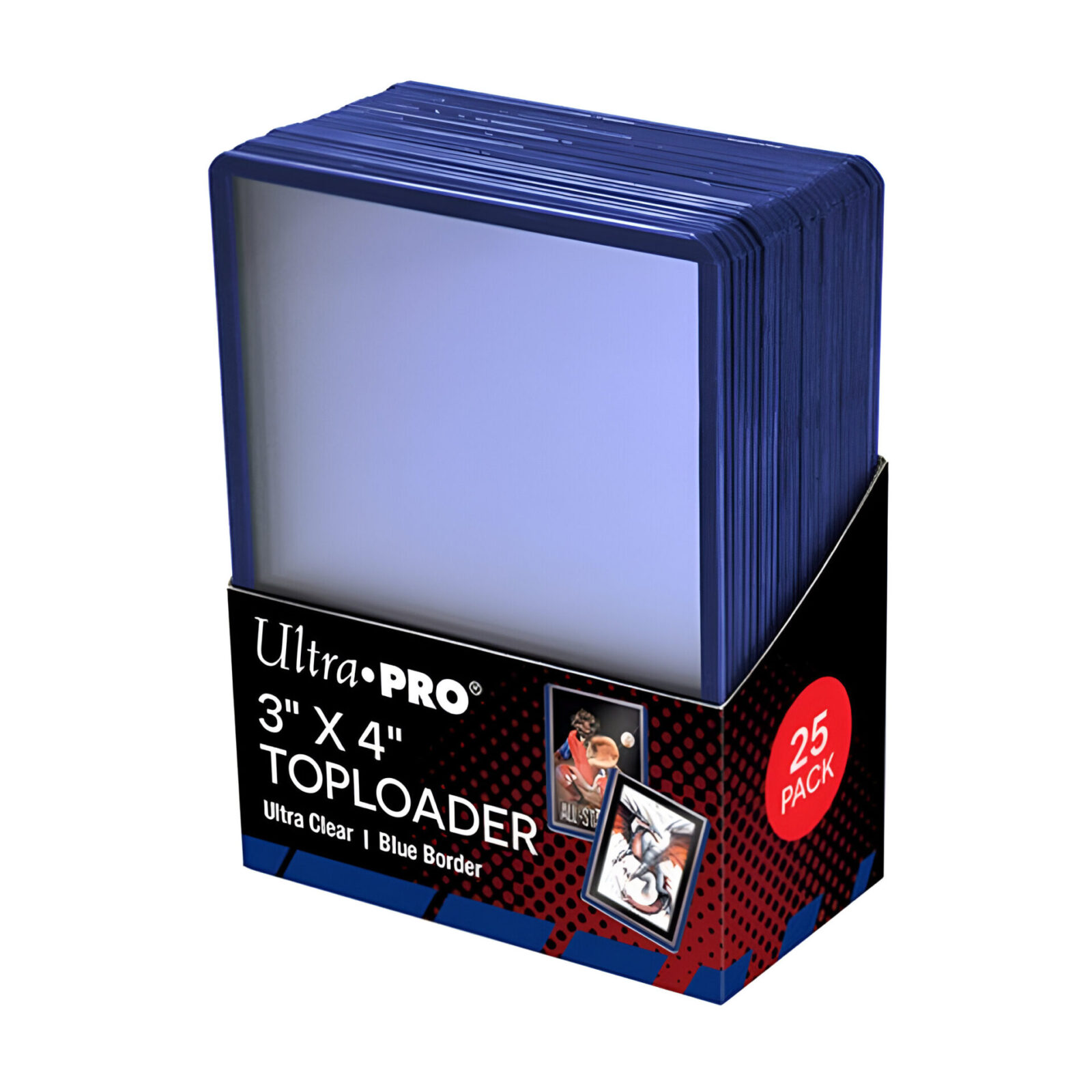 Ultra Pro – 3 x 4 Inch Blue Border Toploader 25 Pack