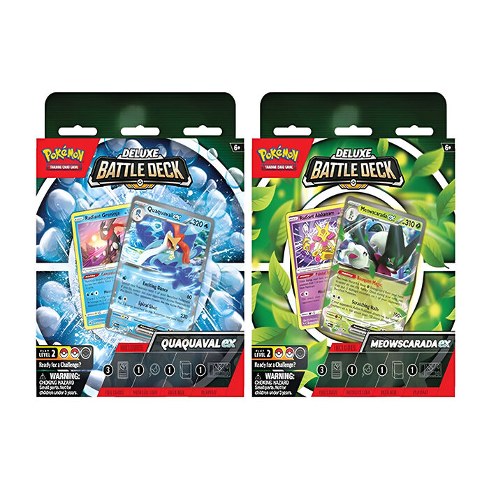 Pokemon – Quaquaval ex / Meowscarada ex Deluxe Battle Deck (6 Packs)