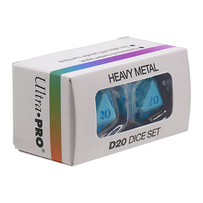 Ultra Pro – Vivid Heavy Metal D20 Dice Set 2 Pack – Light Blue