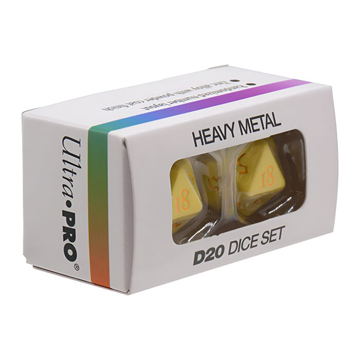 Ultra Pro – Vivid Heavy Metal D20 Dice Set 2 Pack – Yellow