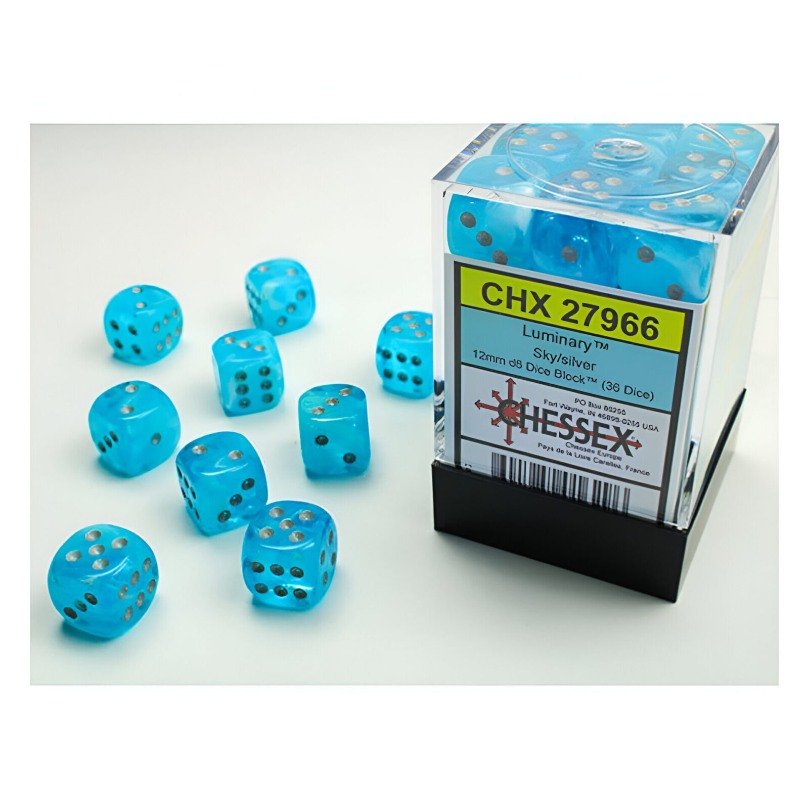 Chessex – Nebula 12mm D6 Dice Block – Luminary Sky & Silver