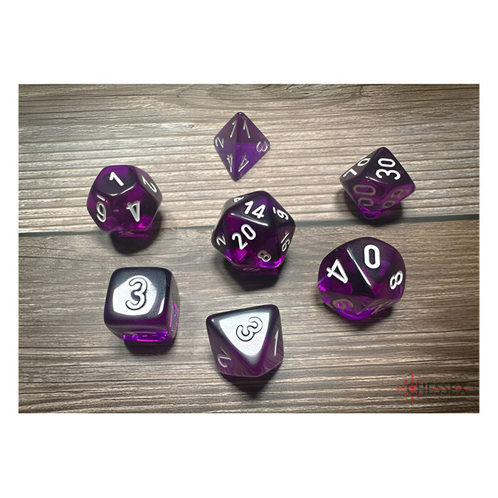 Chessex – Translucent Polyhedral 7 Dice Set – Purple & White