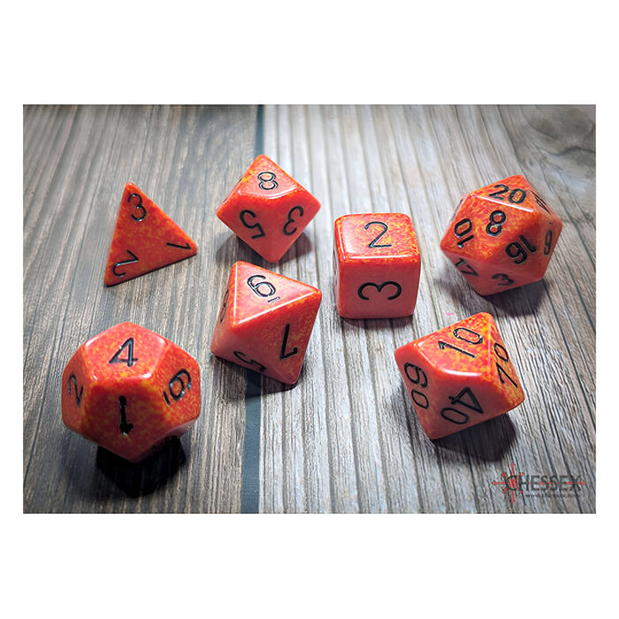 Chessex – Speckled Polyhedral 7 Dice Set – Fire