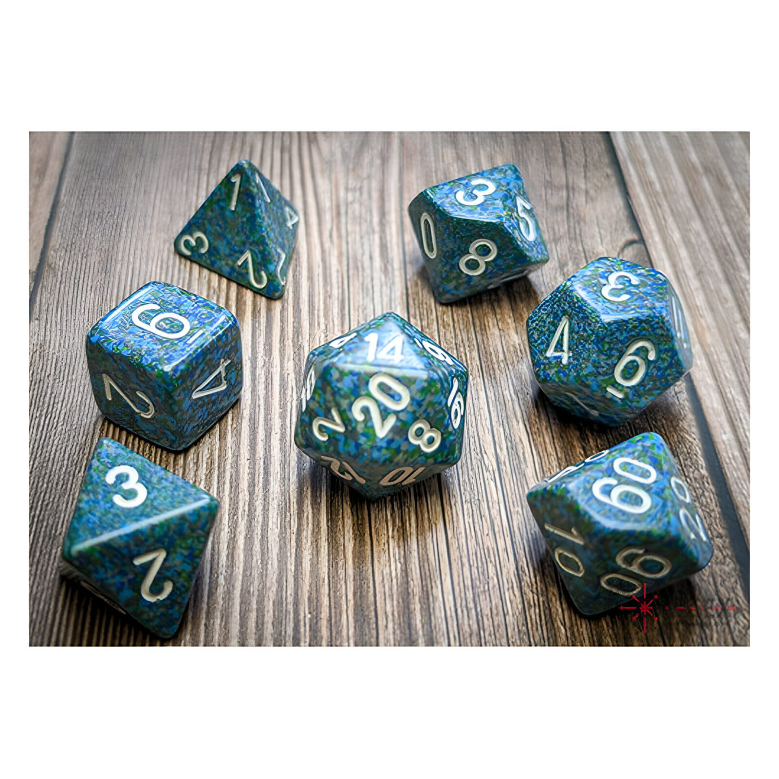 Chessex – Speckled Polyhedral 7 Dice Set – Sea