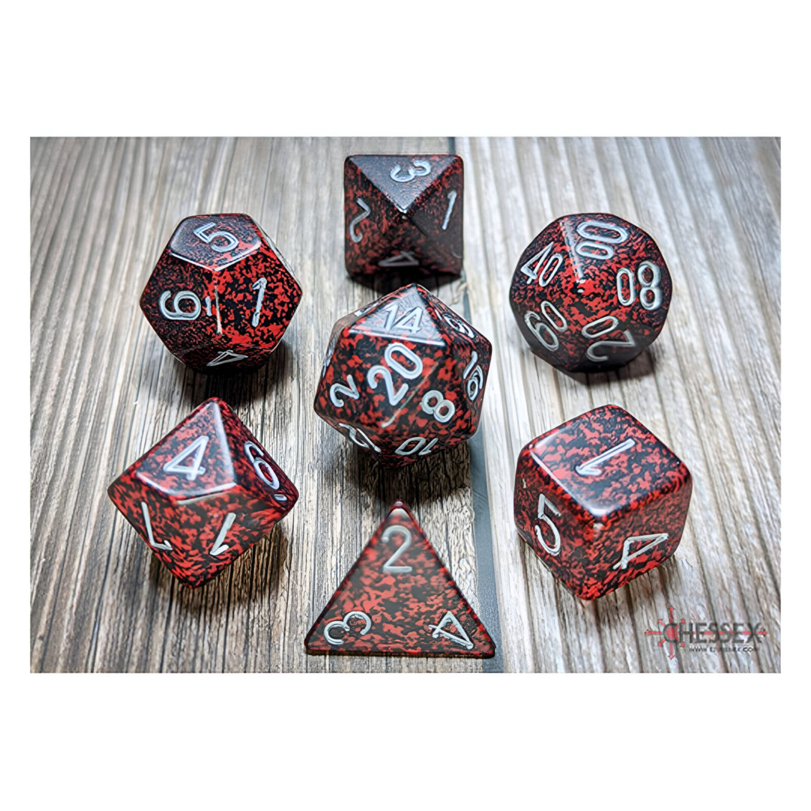 Chessex – Speckled Polyhedral 7 Dice Set – Silver Volcano