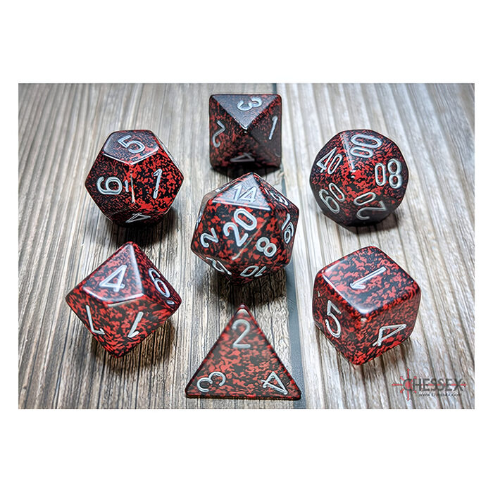 Chessex – Speckled Polyhedral 7 Dice Set – Silver Volcano