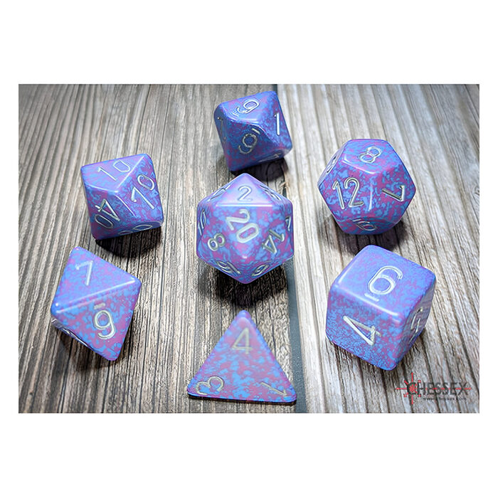 Chessex – Speckled Polyhedral 7 Dice Set – Silver Tetra